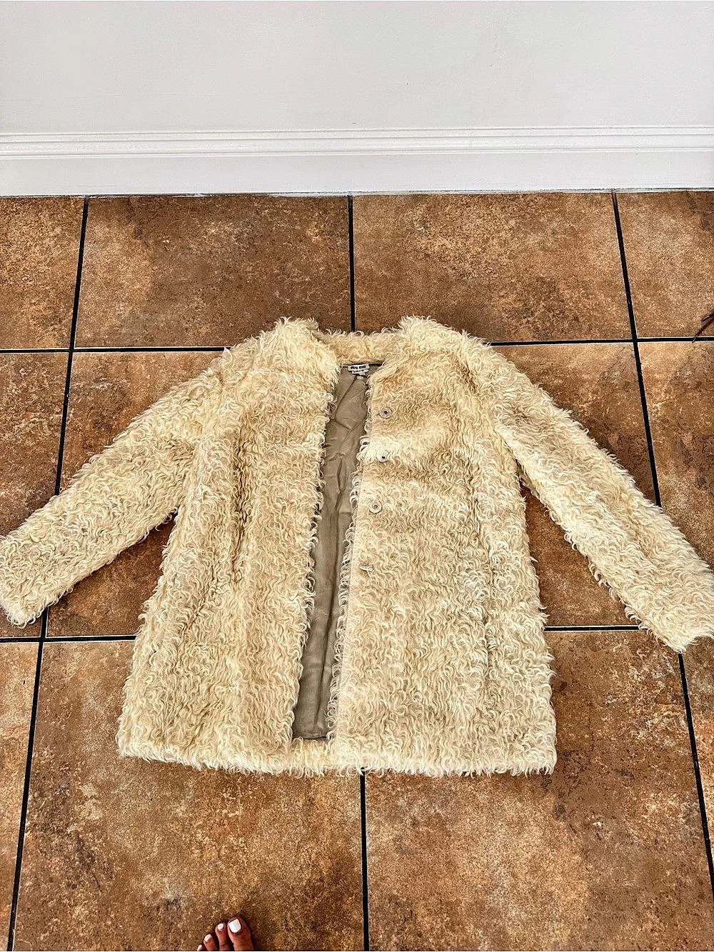 Miu Teddy Jacket Cream Size 40